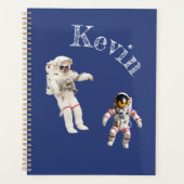 Astronauten in de ruimte Monogram Naam Planner (Voorkant)
