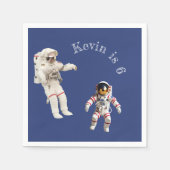 Astronauten in de ruimte Monogram Naam Servet (Voorkant)