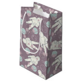 Astronauten in het ruimtepatroon klein cadeauzakje (Achterkant Gekanteld)