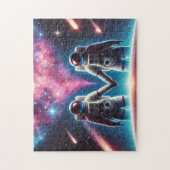 Astronauten in Liefde Galaxy Jigsaw Puzzel (Verticaal)