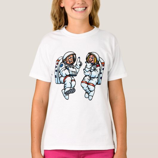 Astronauten Meisjes T-shirt (Voorkant)