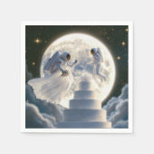 Astronauten Nieuwgetrouwden In Maneschijn Servet (Voorkant)