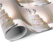 Astronauten op een gelaagde bruidstaart cadeaupapier (Rol Hoek)