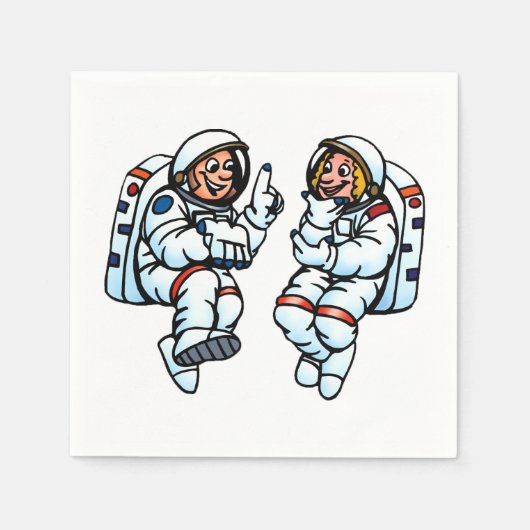 Astronauten papieren servetten (Voorkant)