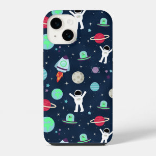 Astronauten Planeten Raketten en Buitenaardse Weze iPhone 14 Hoesje
