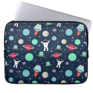 Astronauten Planeten Raketten en Buitenaardse Weze Laptop Sleeve