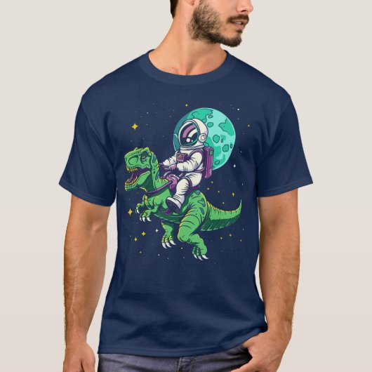 Astronauten rijden TRex T-shirt (Voorkant)