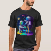 Astronauten schilderen ruimte t-shirt (Voorkant)