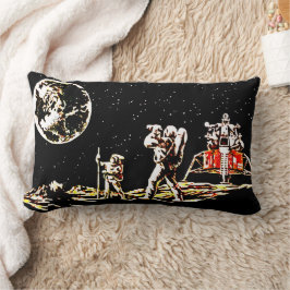 Astronauten staren naar de aarde - Retro Galaxy Kussen