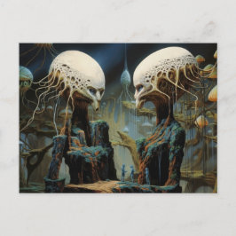 Astronauten verloren in een droomwereld buitenaard briefkaart