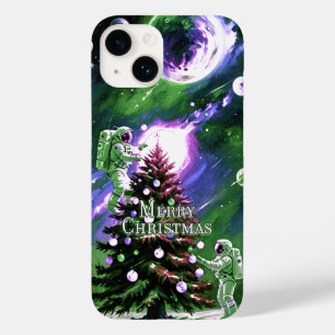 Astronauten versieren kerstboom in de ruimte Case-Mate iPhone 14 hoesje