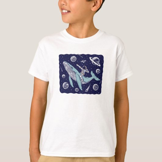 Astronauten vliegen de ruimte in t-shirt (Voorkant)