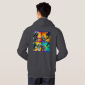 Astronauten vs Alien Pop Art Hoodie (Achterkant volledig)