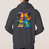 Astronauten vs Alien Pop Art Hoodie (Achterkant)