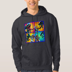Astronauten vs Alien Pop Art Hoodie