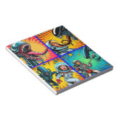 Astronauten vs Alien Pop Art Notitieblok (Schuin)