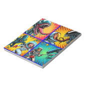 Astronauten vs Alien Pop Art Notitieblok (Linkerzijde)