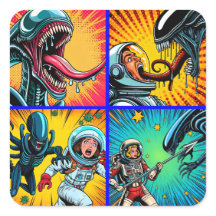 Astronauten vs Alien Pop Art