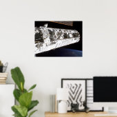 Astronauten werken aan het internationale ruimtest poster (Thuiskantoor)