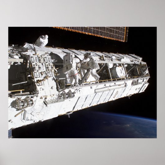 Astronauten werken aan het internationale ruimtest poster (Voorkant)