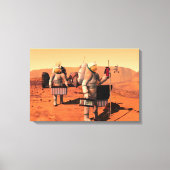 Astronauten zetten weerapparatuur op Mars in. Canvas Afdruk (Voorkant)