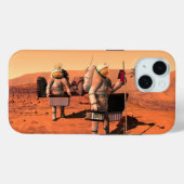 Astronauten zetten weerapparatuur op Mars in. Case-Mate iPhone Case (Achterkant (horizontaal))