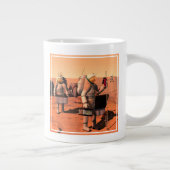 Astronauten zetten weerapparatuur op Mars in. Grote Koffiekop (Rechts)