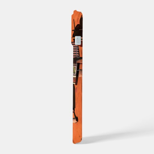 Astronauten zetten weerapparatuur op Mars in. iPhone 15 Case (Linkerkant)