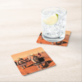 Astronauten zetten weerapparatuur op Mars in. Kartonnen Onderzetters (Insitu)