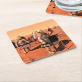 Astronauten zetten weerapparatuur op Mars in. Kartonnen Onderzetters (Schuin)