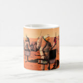 Astronauten zetten weerapparatuur op Mars in. Koffiemok (Center)