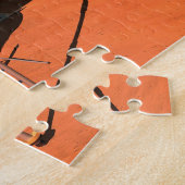 Astronauten zetten weerapparatuur op Mars in. Legpuzzel (Zijkant)