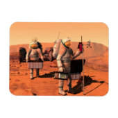 Astronauten zetten weerapparatuur op Mars in. Magneet (Horizontaal)
