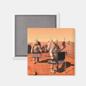 Astronauten zetten weerapparatuur op Mars in. Magneet (Voorkant / Achterkant)