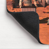 Astronauten zetten weerapparatuur op Mars in. Muismat (Hoek)