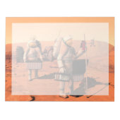 Astronauten zetten weerapparatuur op Mars in. Notitieblok (Voorkant)