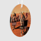 Astronauten zetten weerapparatuur op Mars in. Ornament (voorkant)