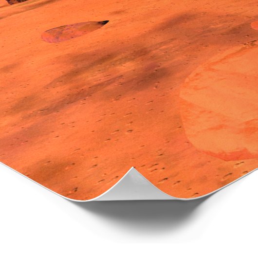 Astronauten zetten weerapparatuur op Mars in. Poster (Hoek)