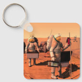 Astronauten zetten weerapparatuur op Mars in. Sleutelhanger (Voorkant)