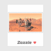 Astronauten zetten weerapparatuur op Mars in. Sticker (Vel)