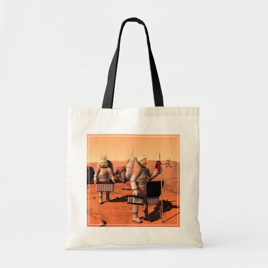 Astronauten zetten weerapparatuur op Mars in. Tote Bag (Voorkant)