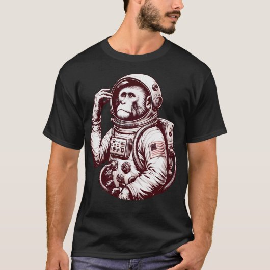  astronautenaap in de ruimte voor astronaut Mo T-shirt (Voorkant)