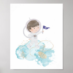 Astronautenastronautenruimte Kinder avontuur Poster