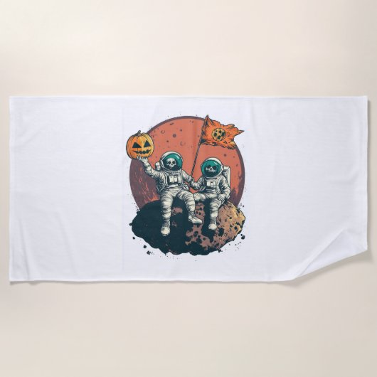 astronautenbemanning van een skelet strandlaken (Voorkant)