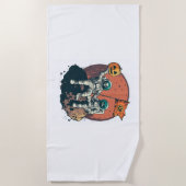 astronautenbemanning van een skelet strandlaken (Voorkant)