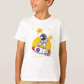 astronautendans op een raket t-shirt (Voorkant)