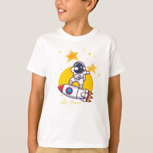 astronautendans op een raket t-shirt