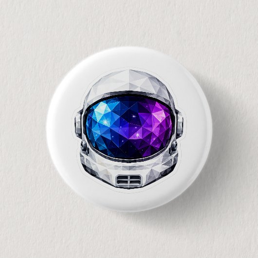 Astronautenhelmsticker Ronde Button 3,2 Cm (Voorkant)