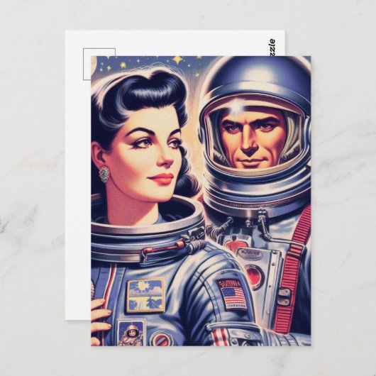 astronautenillustratie briefkaart (Voorkant / Achterkant)