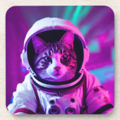 astronautenkat bier onderzetter (Voorkant)